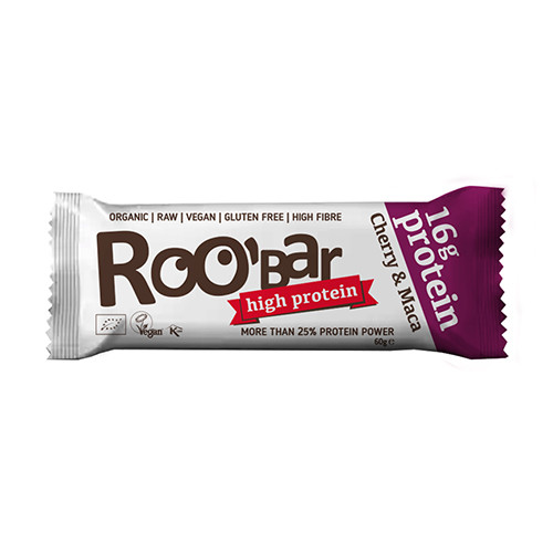 BIO Roobar proteinska ploščica – češnja & maca