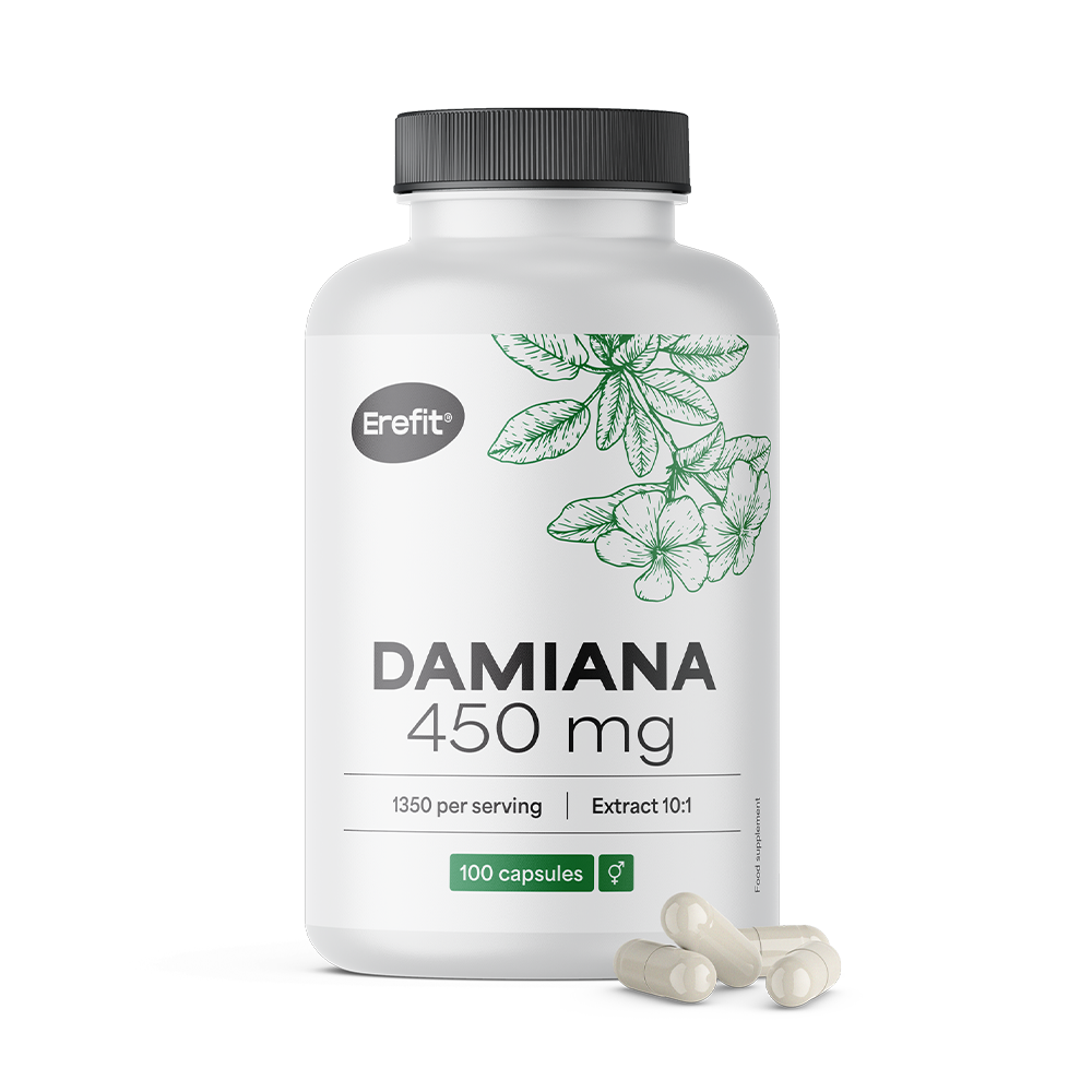 Damiana 450 mg - ekstrakt 10:1.