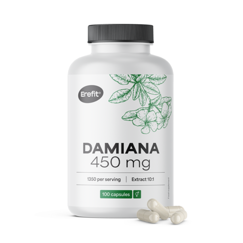 Damiana 450 mg – ekstrakt 10:1, 100 kapsula