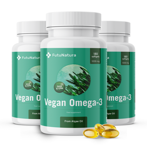 3x Veganska omega-3 iz algi 1000 mg, ukupno 540 mekih kapsula