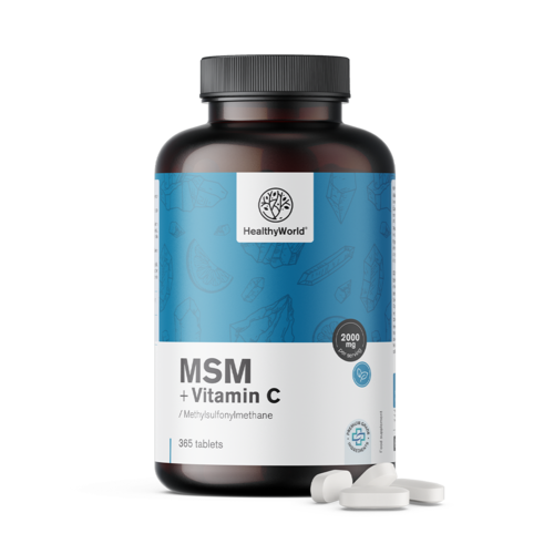 MSM 2000 mg – s vitaminom C, 365 tableta