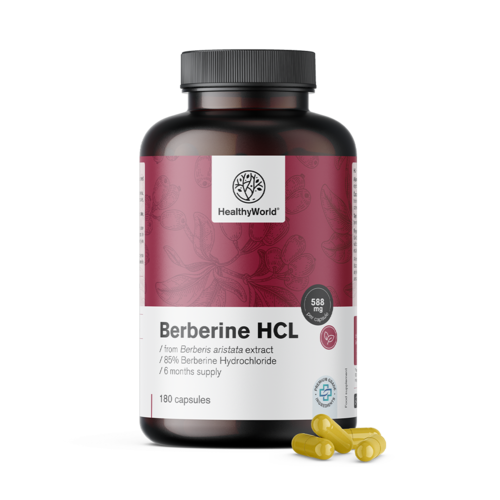 Berberin HCL 500 mg, 180 kapsula