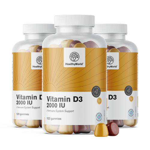 3x Vitamin D3 2000 IU, ukupno 360 gumenih bombona