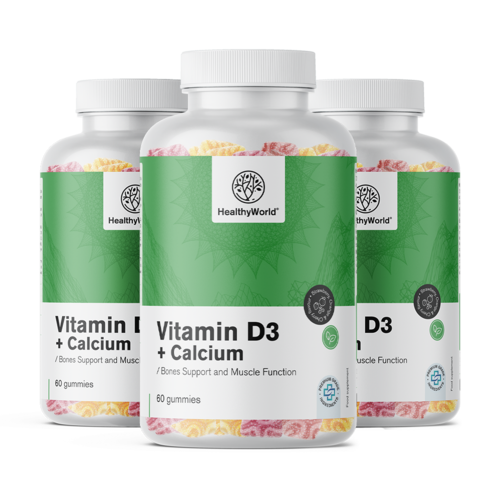 3x Vitamin D3 + Kalcij, ukupno 180 gumenih bombona
