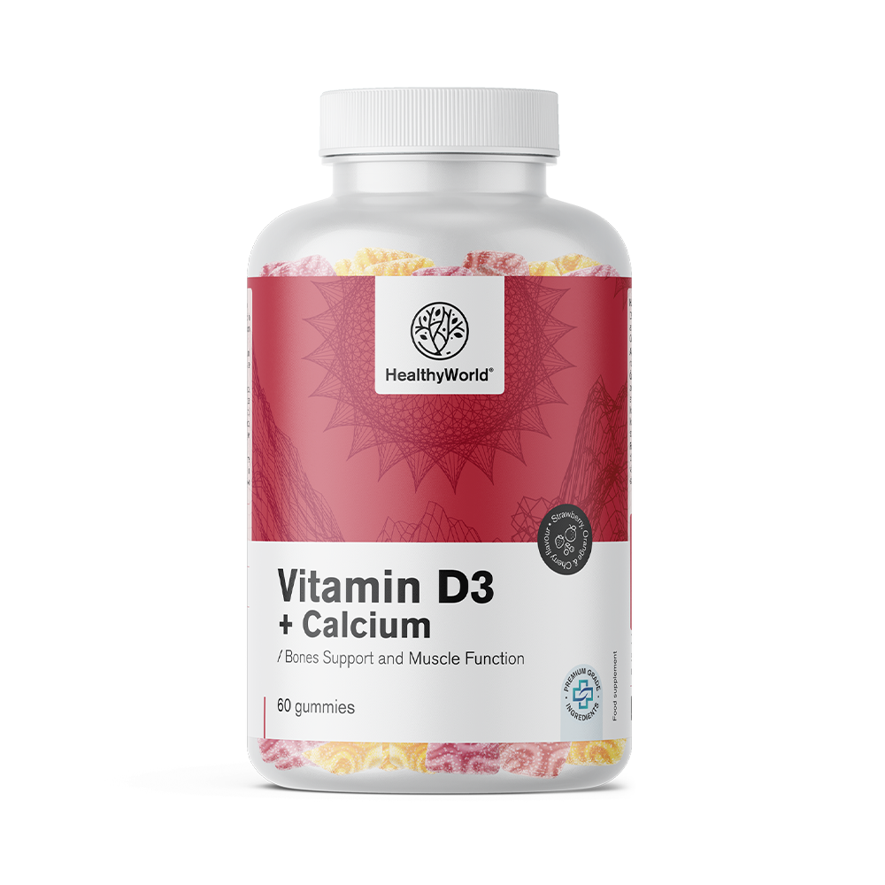 Vitamin D3 + Kalcij u gumenim bombonima.