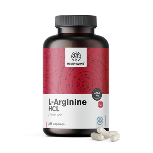 L-arginin HCL 4500 mg, 365 kapsula