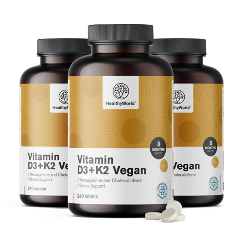3x Veganski vitamini D3+K2, ukupno 720 tableta