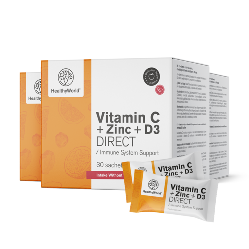 3x Vitamin C 500 + Cink + D3 DIRECT, ukupno 90 vrećica