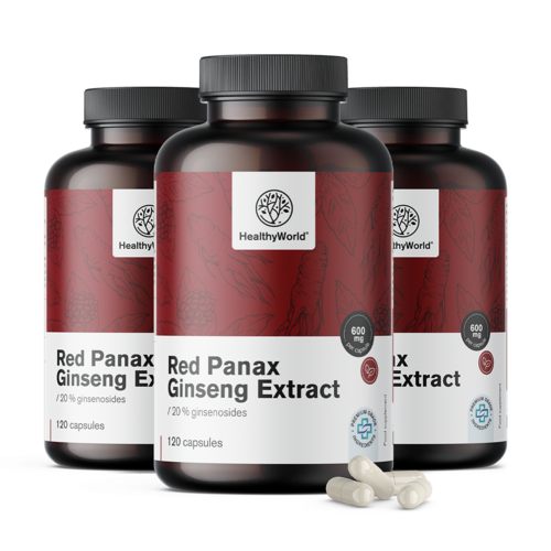 3x Red Panax Ginseng - ekstrakt crvenog ginsenga 600 mg, ukupno 360 kapsula
