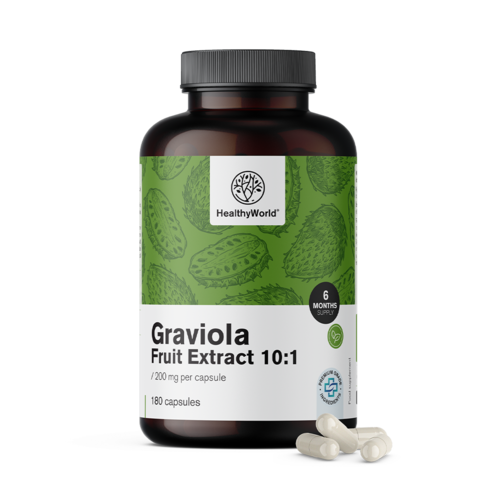 Graviola 200 mg - ekstrakt 10:1, 180 kapsula
