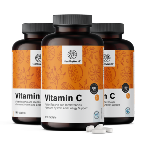 3x Vitamin C 1000 mg - sa šipkom i bioflavonoidima, ukupno 540 tableta