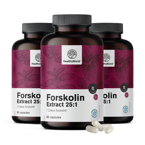 3x Forskolin – iz ekstrakta indijske koprive 20 mg, ukupno 180 kapsula