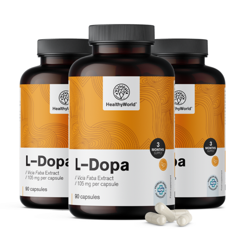 3x L-dopa 105 mg – iz ekstrakta boba, ukupno 270 kapsula