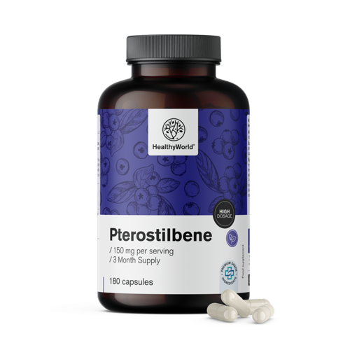 Pterostilbene 150 mg, 180 kapsula