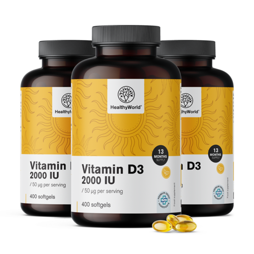 3x Vitamin D3 2000 IU, ukupno 1200 mekih kapsula