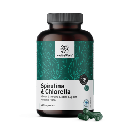 Spirulina i chlorella 1740 mg, 240 kapsula