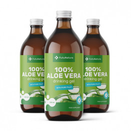 3x 100 % aloe vera sok s komadićima pulpe, ukupno 1500 ml
