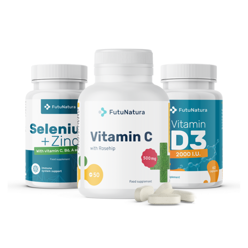 Imun komplet: vitamin C + D3 + selen + cink, komplet