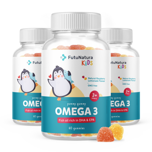 3x OMEGA-3 – Gumeni bomboni za djecu, ukupno 180 gumenih bombona