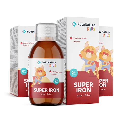 3x Super Iron: Željezo + B vitamini, sirup za djecu, ukupno 450 ml ...