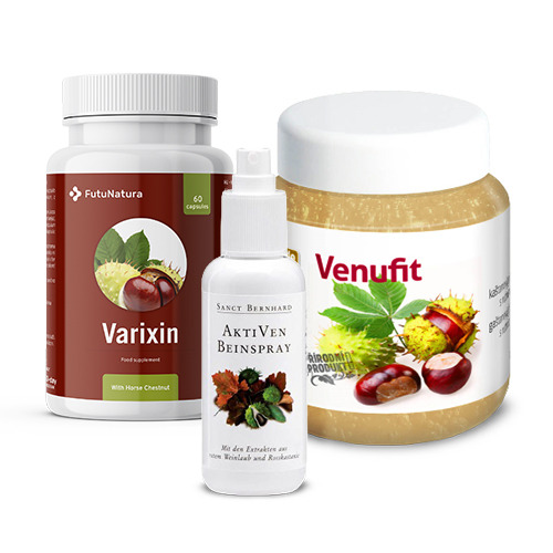 Lagane noge: Varixin + Sprej za umorne noge + Gel od kestena, komplet