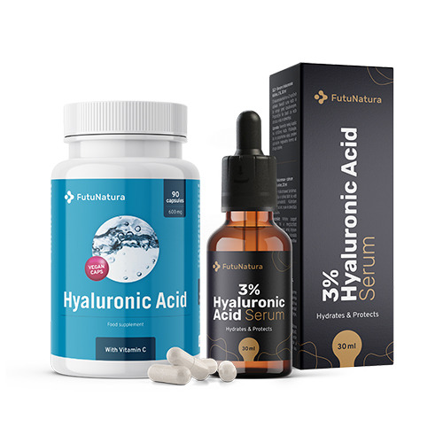 Hijaluronski komplet: kapsule + serum, komplet