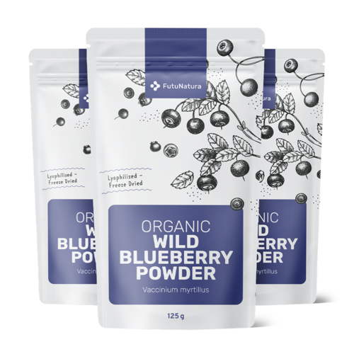 3x BIO Divlje borovnice u prahu, ukupno 375 g