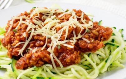 LCHF   "špageti" od tikvica po bolonjski