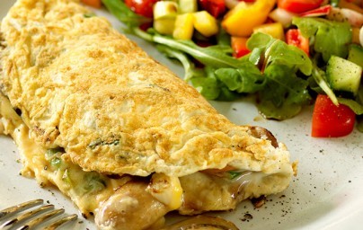 LCHF hrskavi omlet s gljivama