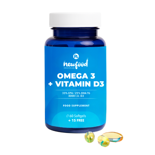 Omega 3 + vitamin D3, 60 kapsula