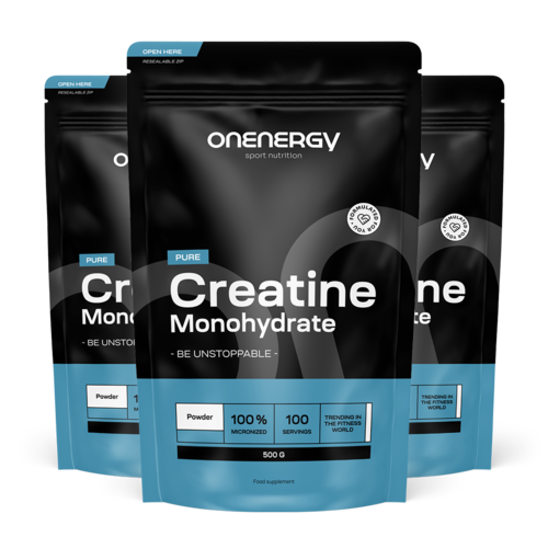3x 100 % kreatin monohidrat u prahu, ukupno 1500 g