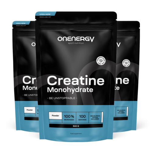 3x 100 % kreatin monohidrat u prahu, ukupno 1500 g