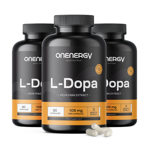 3x L-dopa 105 mg - iz ekstrakta boba, ukupno 270 kapsula