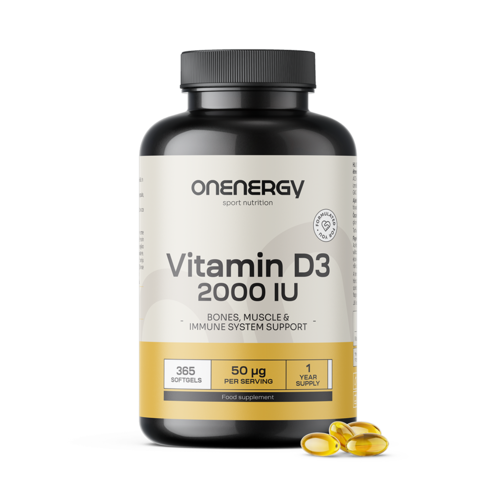 Vitamin D3 2000 IU, 365 mekih kapsula