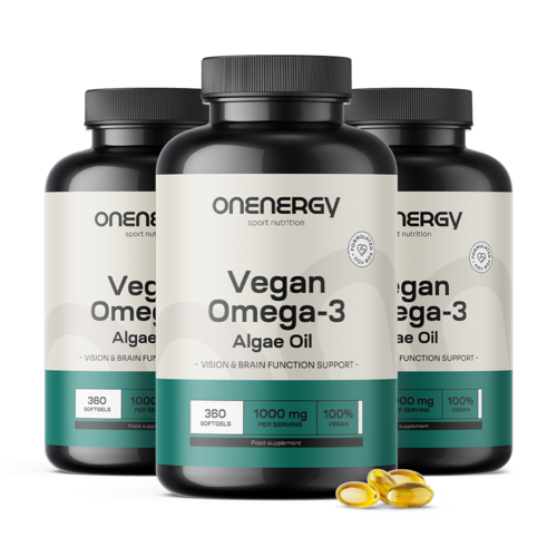 3x Veganska omega-3 iz algi 1000 mg, ukupno 1080 mekih kapsula