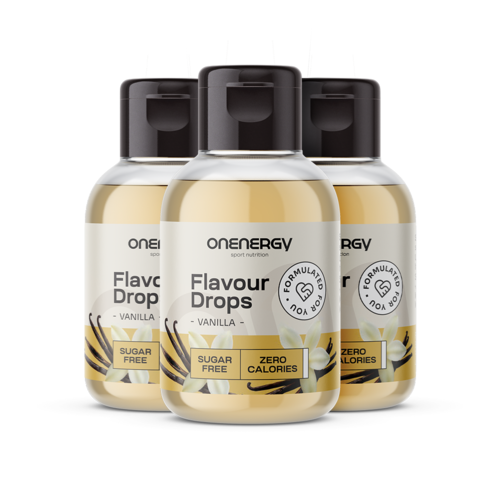3x Flavour Drops kapi sa sladilom – vanilija, ukupno 150 ml