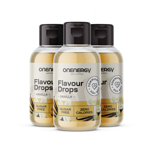 3x Flavour Drops kapi sa sladilom – vanilija, ukupno 150 ml