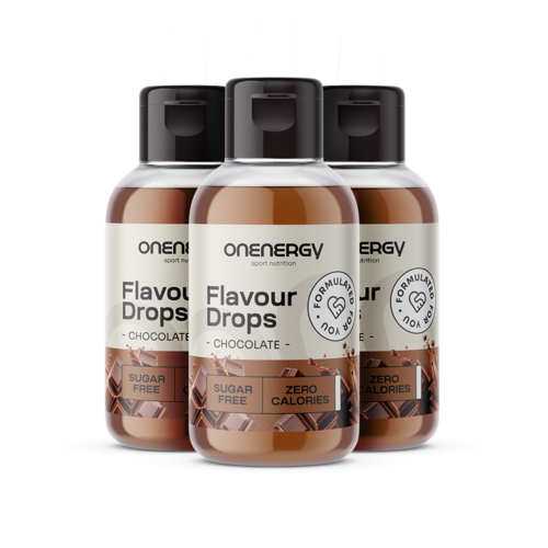 3x Flavour Drops kapi sa sladilom – čokolada, ukupno 150 ml
