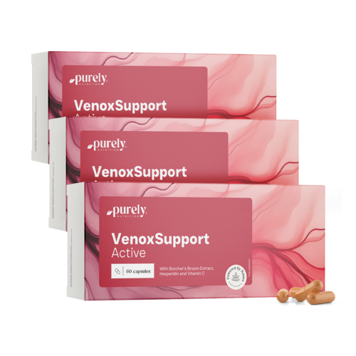 3x VenoxSupport Active – za umorne i teške noge, ukupno 180 kapsula