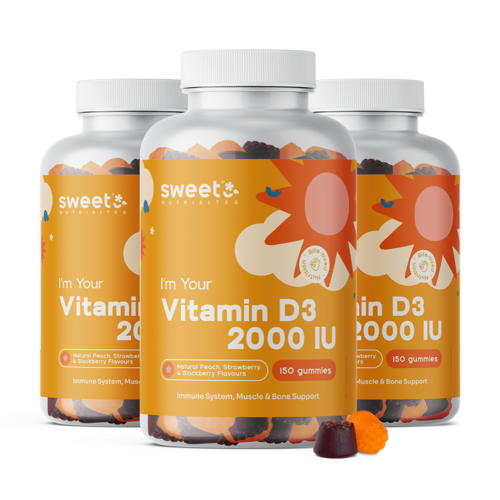 3x Vitamin D3 2000 IU, ukupno 450 gumenih bombona