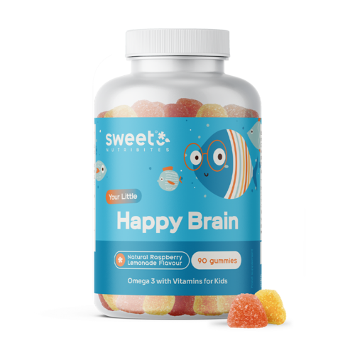 Happy Brain – gumeni bomboni za djecu s omega-3 masnim kiselinama, 90 gumenih bombona