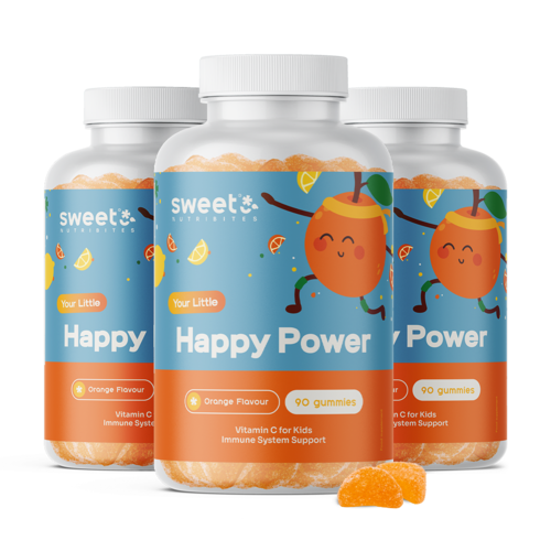 3x Happy Power – gumeni bomboni za djecu s vitaminom C, ukupno 270 gumenih bombona